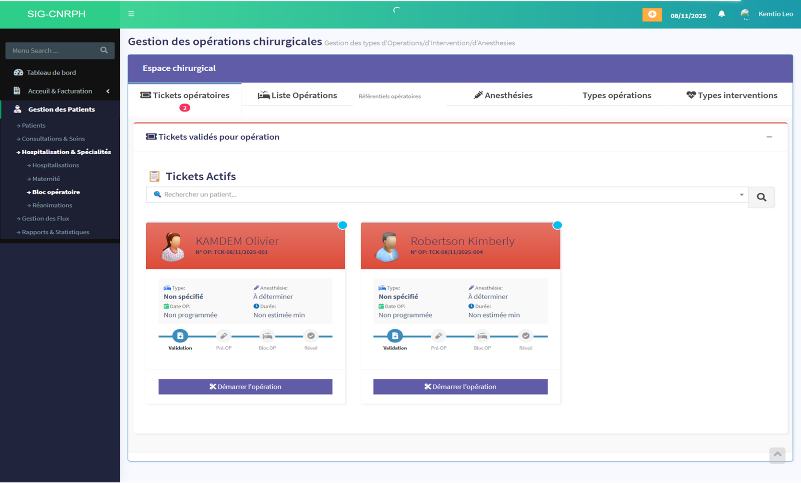 operations chirurgicales